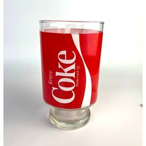 COCA COLA vintage 70's Pedestal Glass Tumbler Large 32 Oz